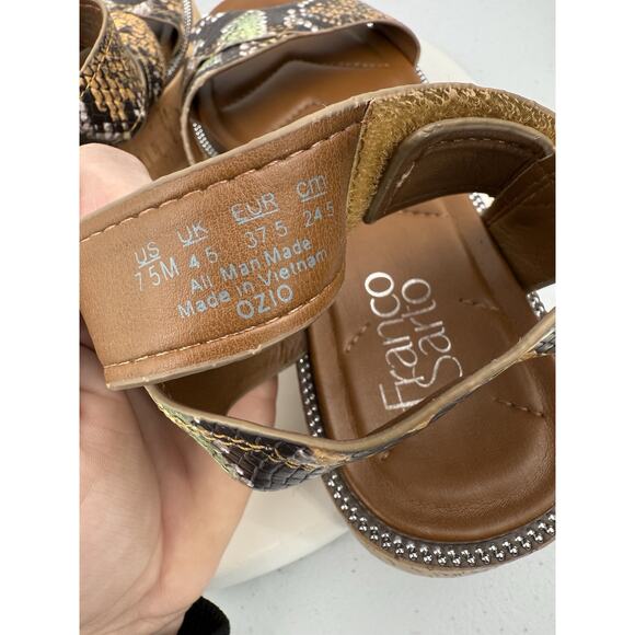 Franco Sarto Ozio Womens Sz 7.5M Snakeskin Print Platform Ankle Strap Sandals - Picture 9 of 11